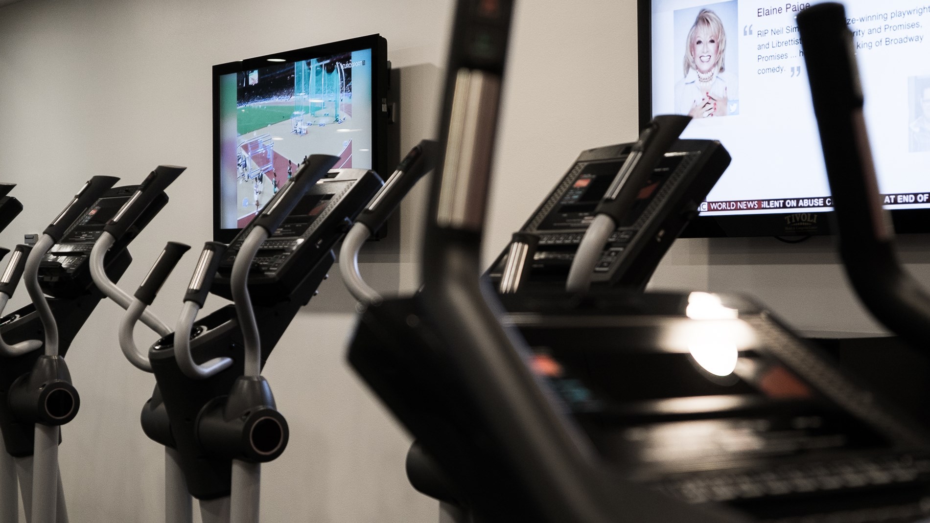 Tv-skærme i fitnesscenter